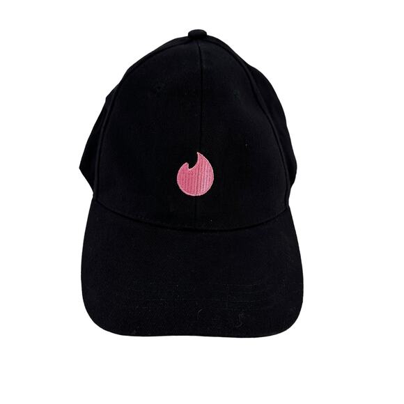Tinder Flame Swipe Right Online Dating Pink Embroidered Ball Cap Hat One Size - Picture 3 of 8